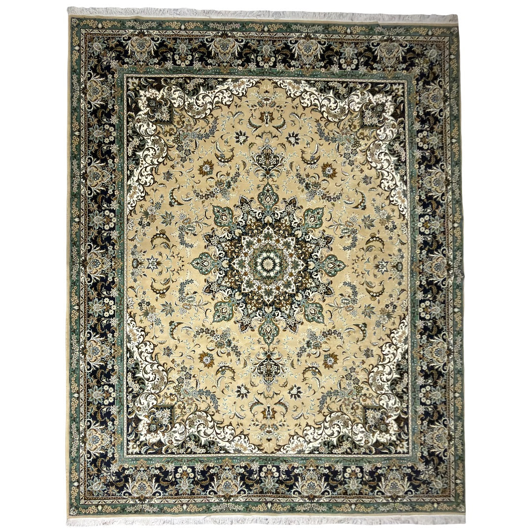400 x 300 cm Persian Machine-Made Beige Floral Rug
