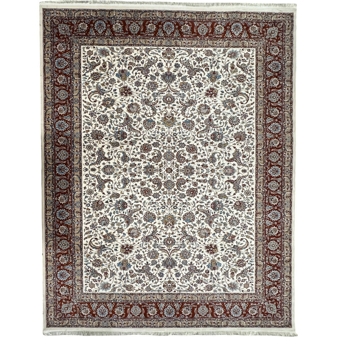 400 x 300 cm Persian Machine Made All Over Red Border Rug