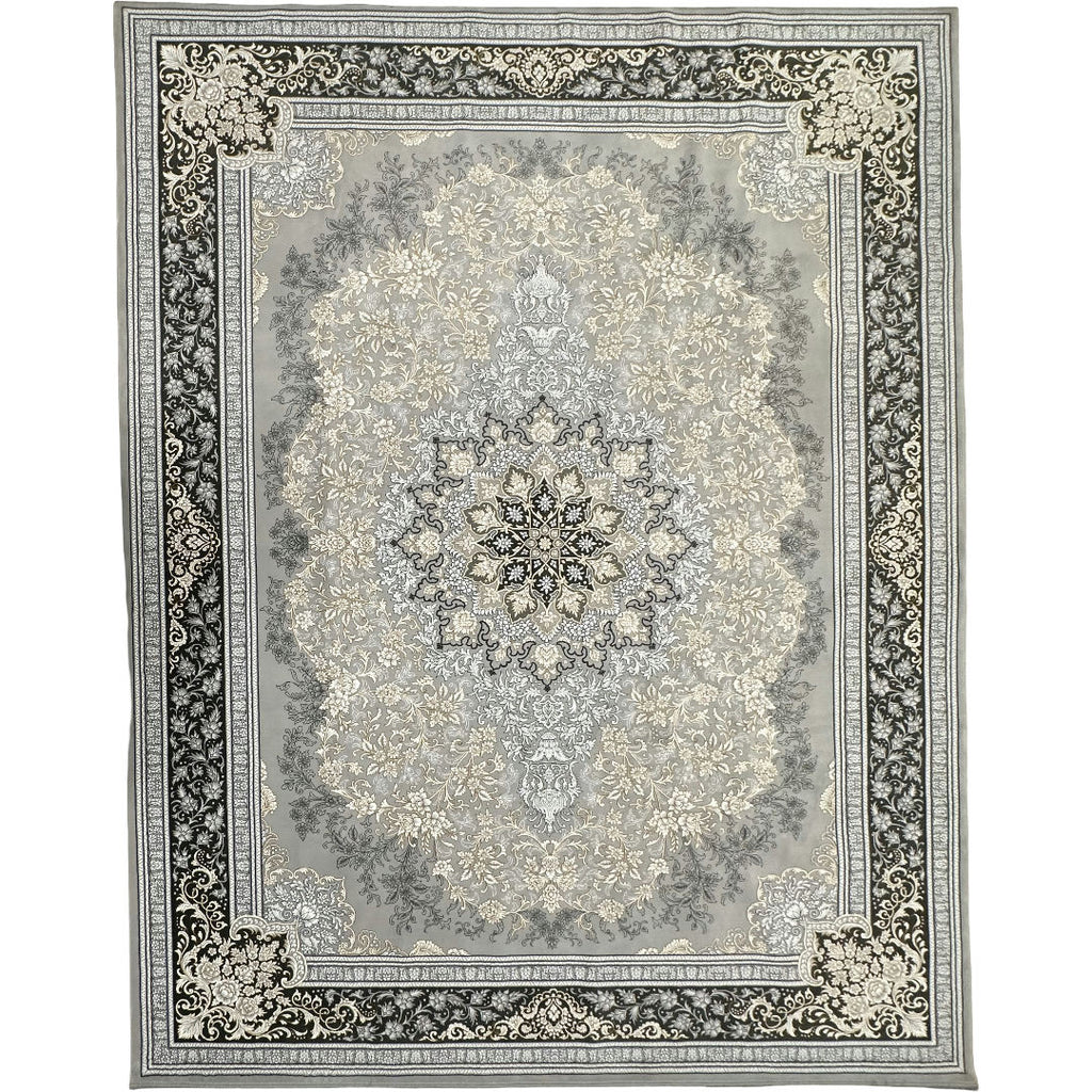 400 x 300 cm Persian Machine Made Floral Grey/Silver Rug