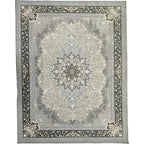 400 x 300 cm Persian Machine Made Floral Grey/Silver Rug