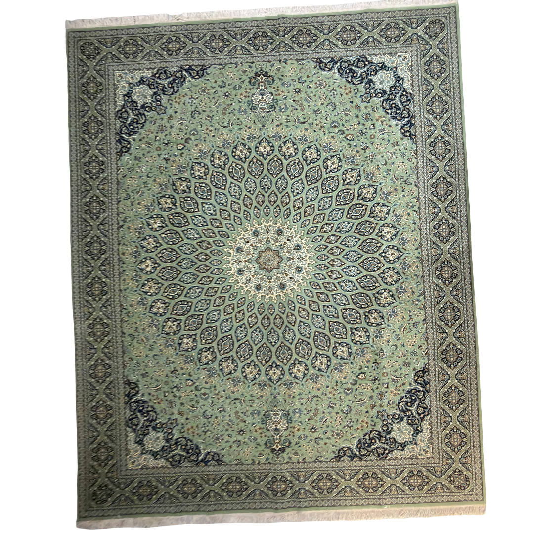 400 x 300 cm Persian Machine-Made Moss Floral Rug