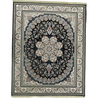 400 x 300 cm Persian Medallion Machine Made Black Rug