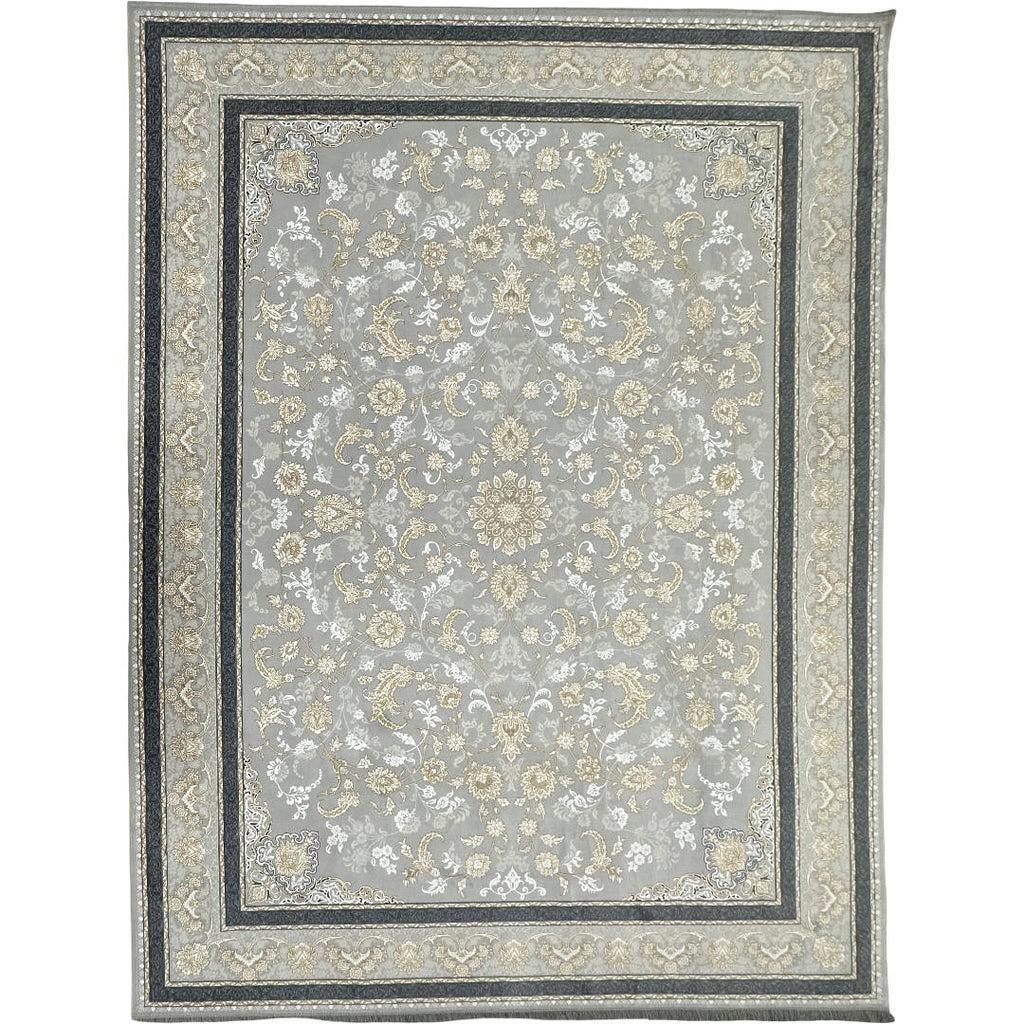 400 x 300 cm Persian Modern All Over Grey/Silver Floral Rug