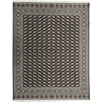 400 x 300 cm Black Bokhara Design Persian Rug