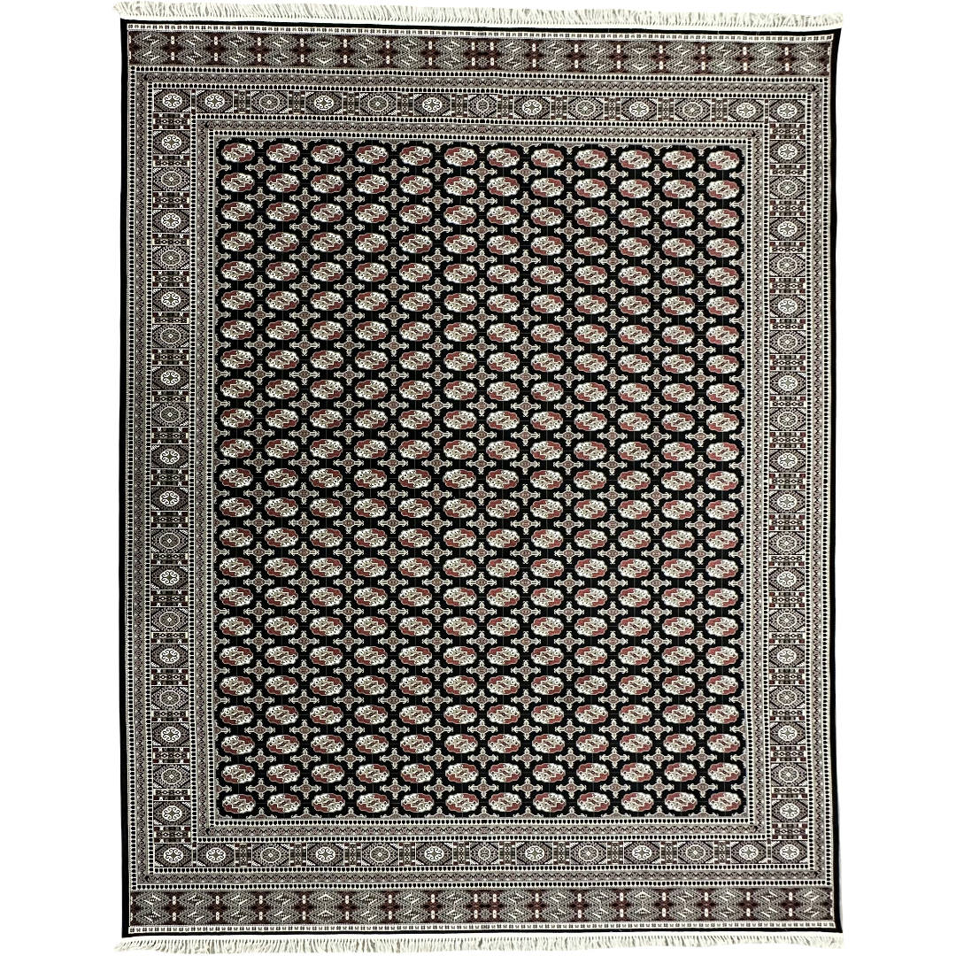 400 x 300 cm Black Bokhara Design Persian Rug