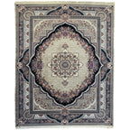 400 x 300 cm Persian Machine-Made Floral Mashad, Grey Rug