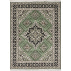 400 x 300 cm Persian Machine-Made Tabriz Soft Green Rug