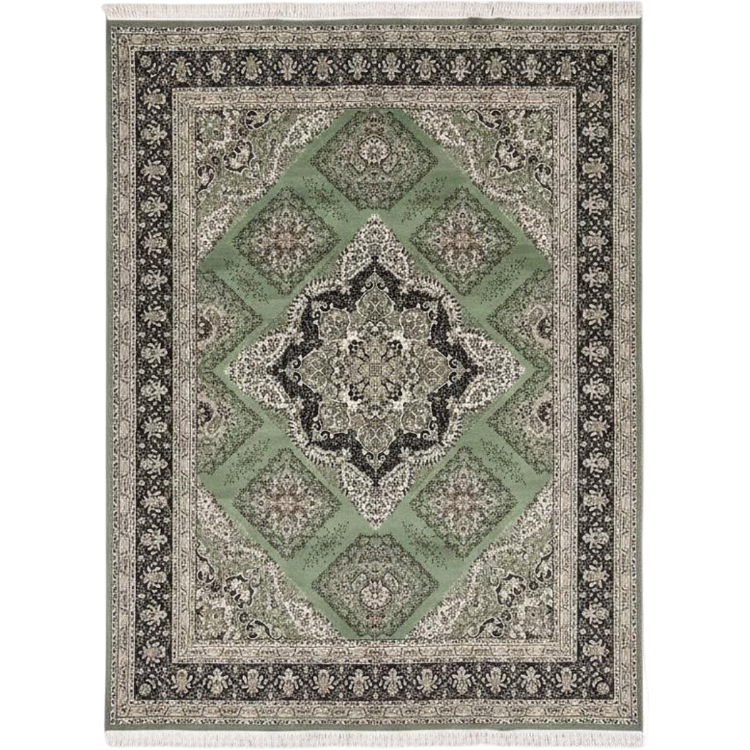 400 x 300 cm Persian Machine-Made Tabriz Soft Green Rug