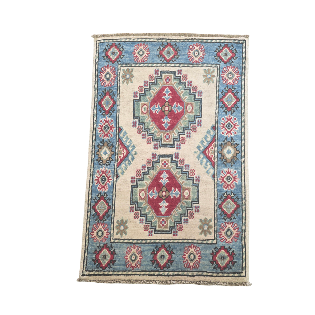 100 x 53 cm Afghan Chobi Hand-Knotted Wool Rug