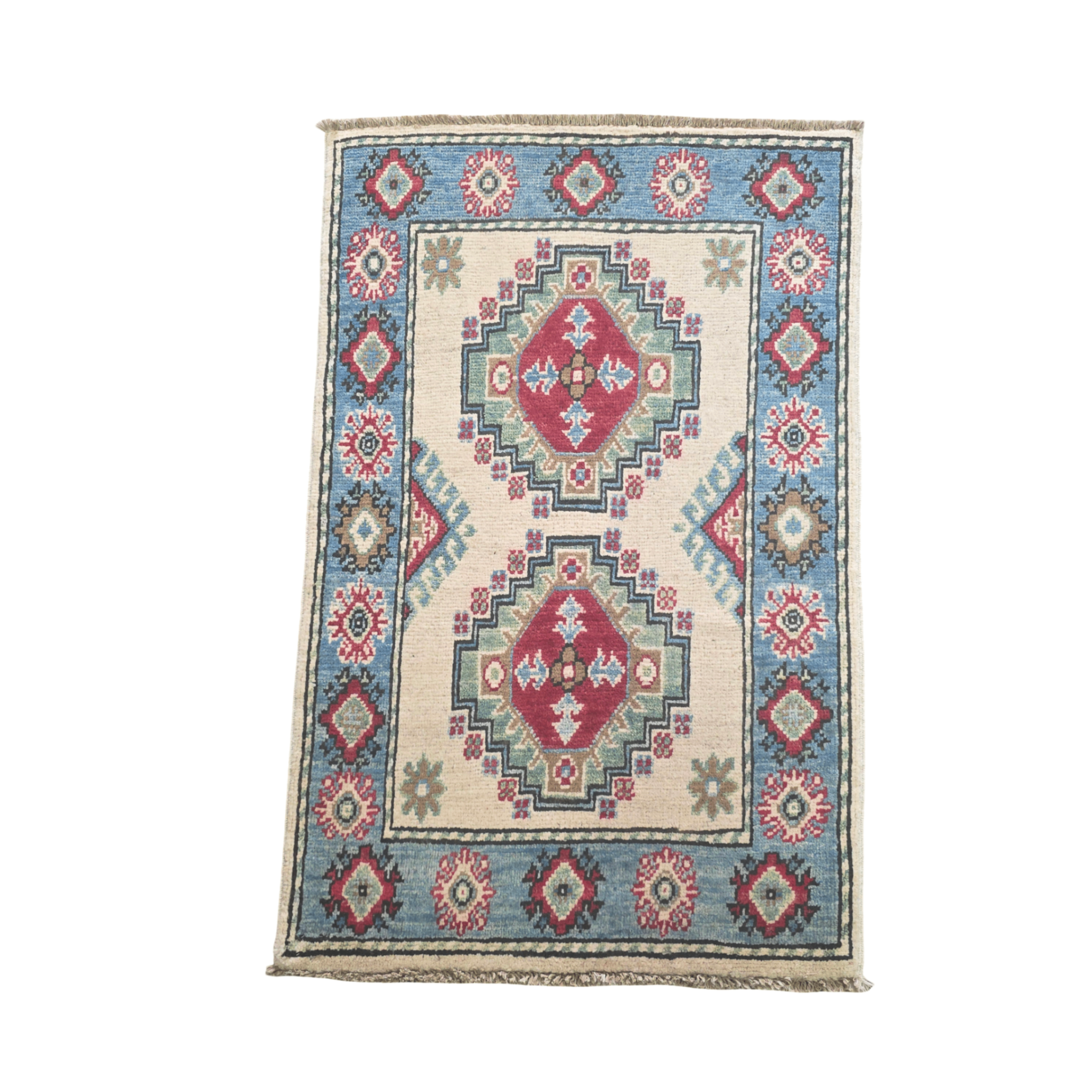 100 x 53 cm Afghan Chobi Hand-Knotted Wool Rug