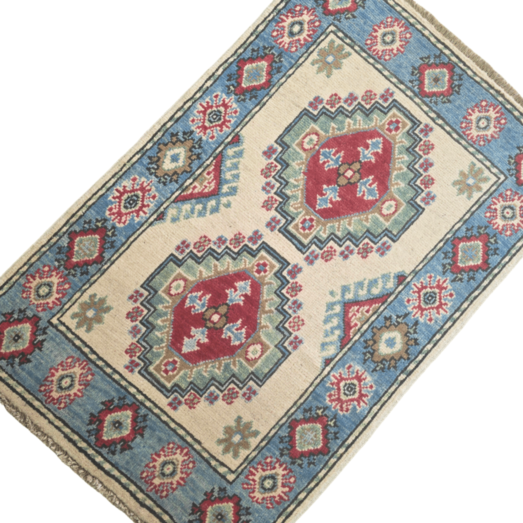100 x 53 cm Afghan Chobi Hand-Knotted Wool Rug