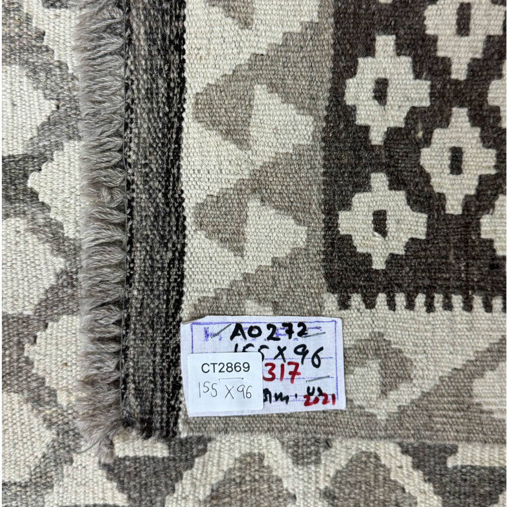 Afghan Kilim Rug 155 × 96 cm – Hand-Woven Wool Flatweave