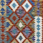293 x 77 cm Hand-Woven Afghan Kilim Runner Rug – Wool Flatweave