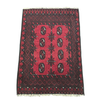 123 x 82 cm Hand-Woven Red Afghan Akche