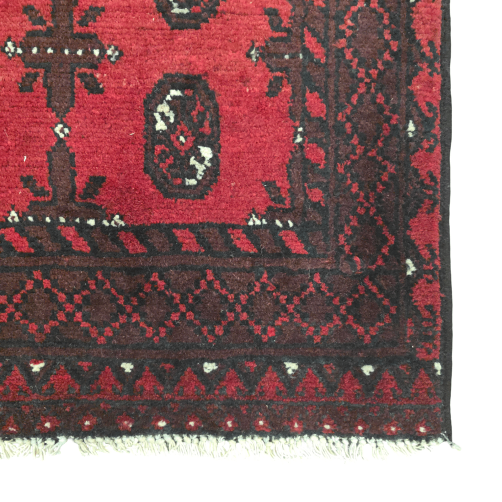 123 x 82 cm Hand-Woven Red Afghan Akche
