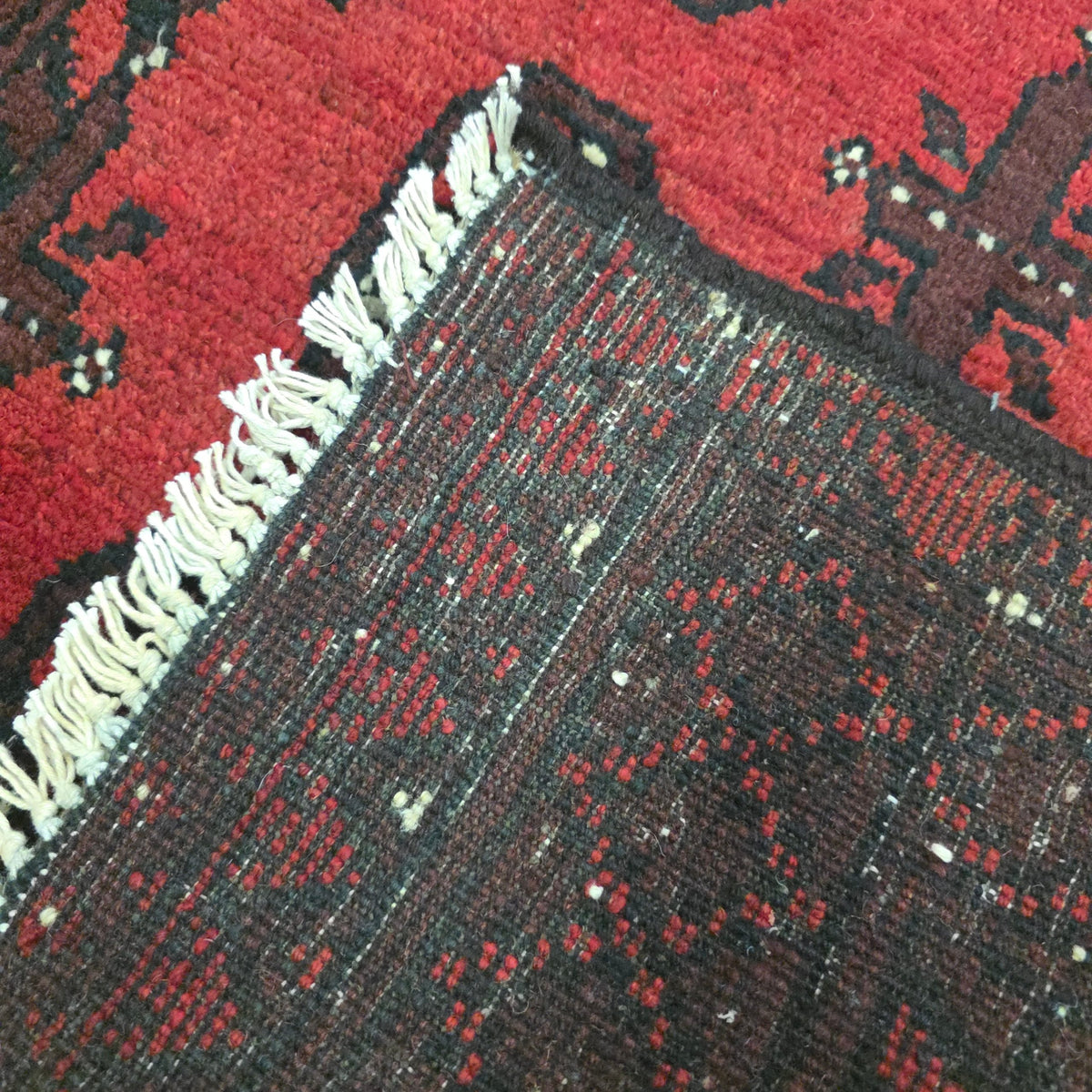123 x 82 cm Hand-Woven Red Afghan Akche