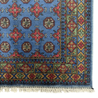 184 x 122 cm Hand-Knotted Afghan Akche Rug, Blue