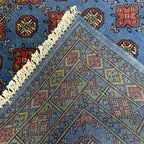 184 x 122 cm Hand-Knotted Afghan Akche Rug, Blue
