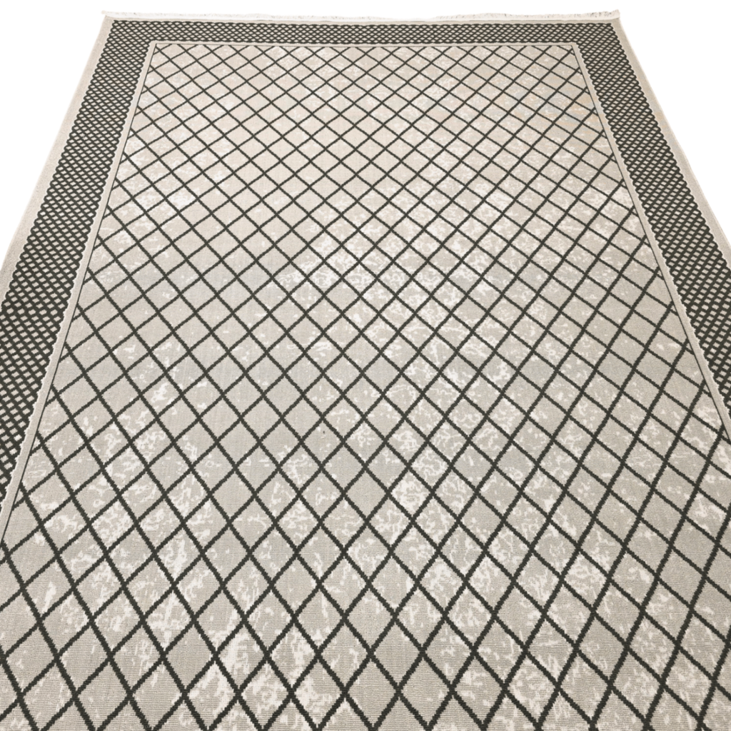 300 x 200 cm Modern Geometric Machine-Made Rug – Contemporary Polyester Area Rug