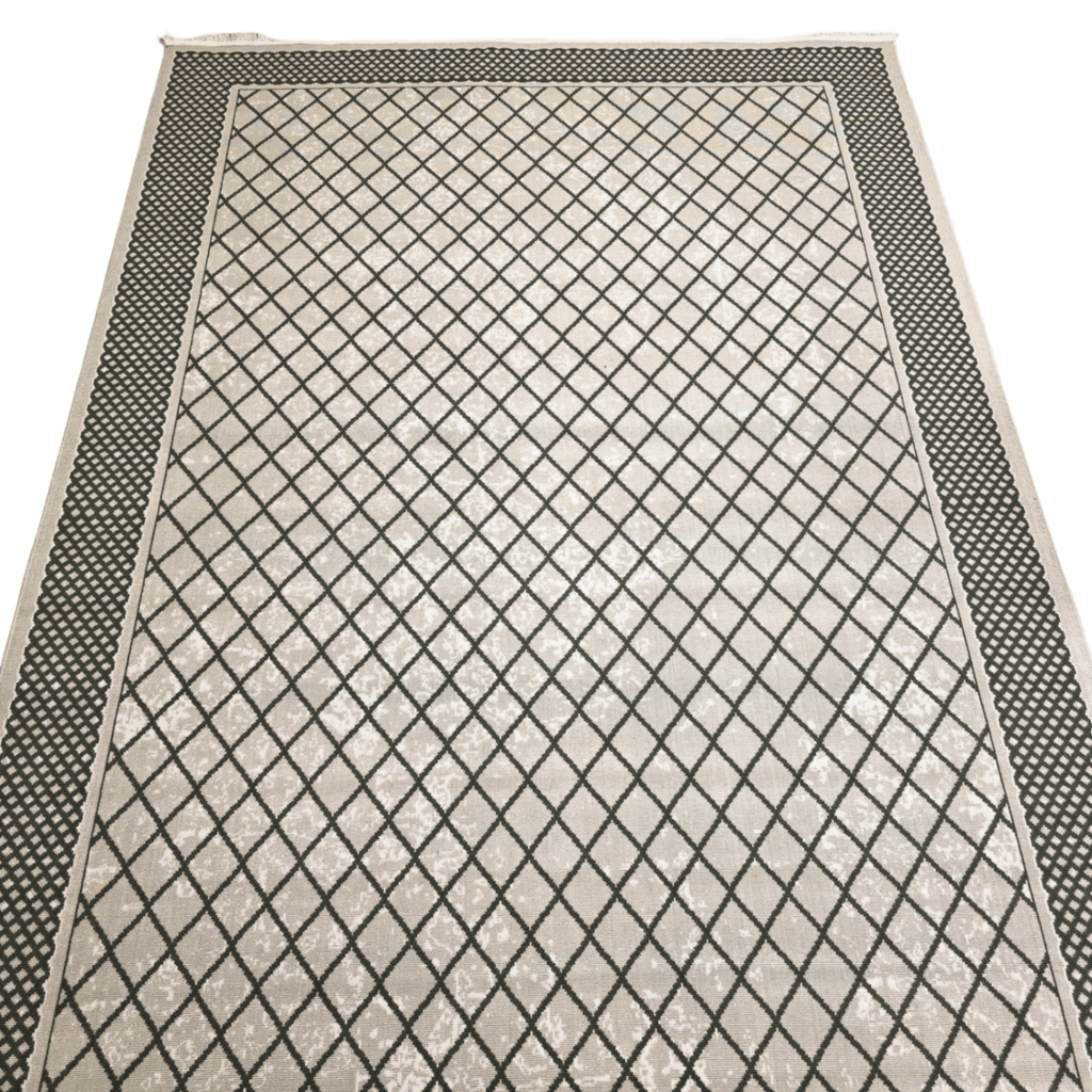 300 x 200 cm Modern Geometric Machine-Made Rug – Contemporary Polyester Area Rug