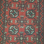 110 x 73 cm Hand-Woven Red Afghan Akche