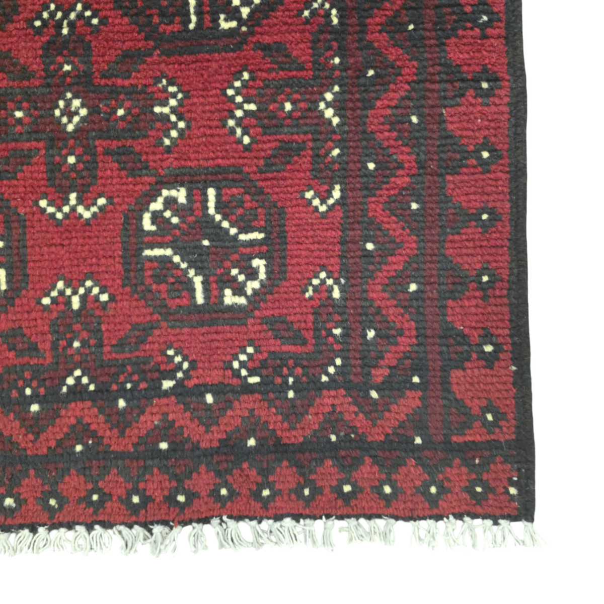 110 x 73 cm Hand-Woven Red Afghan Akche
