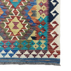 196 x 85 cm Hand-Woven Afghan Kilim Runner Rug – Wool Flatweave