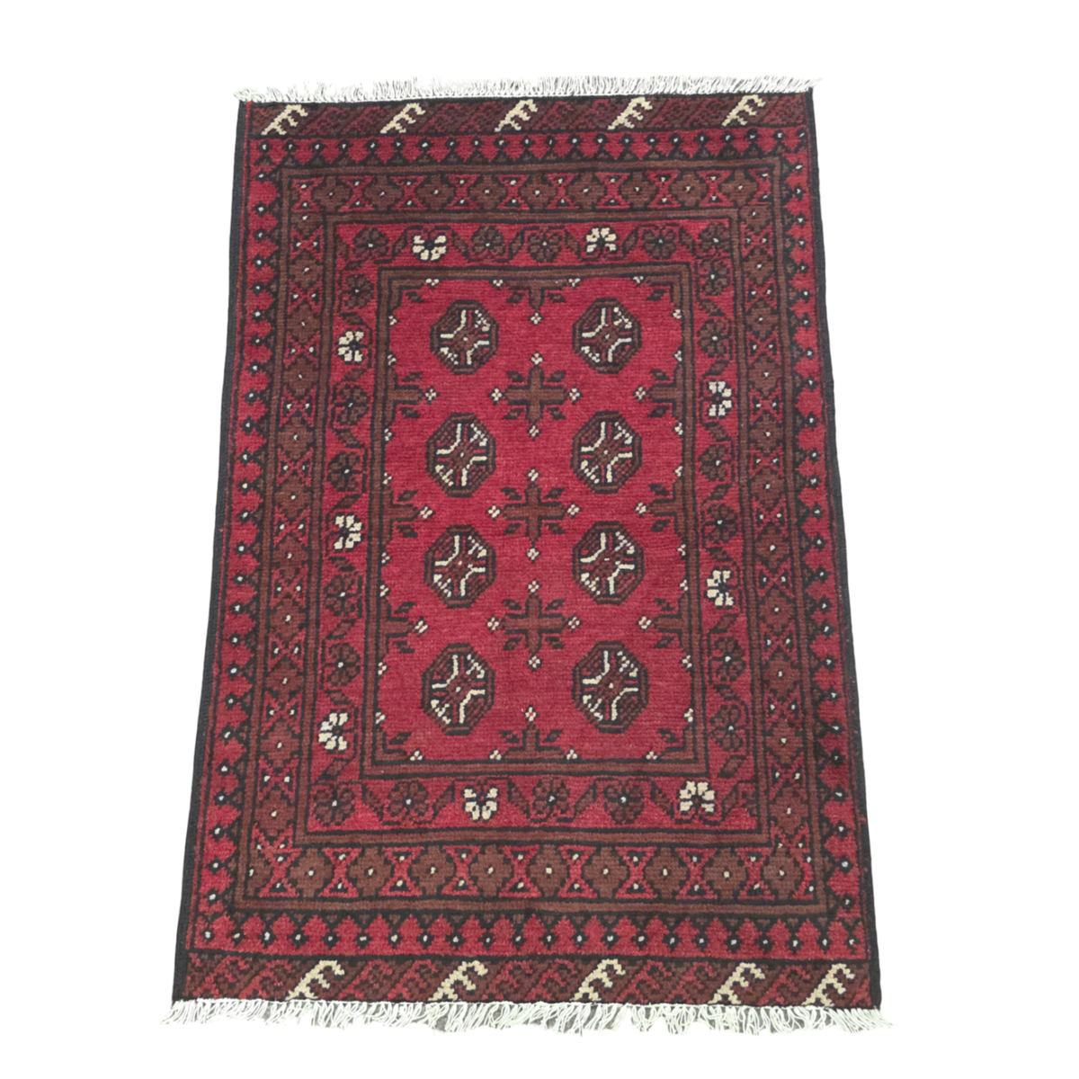 120 x 83 cm Hand-Woven Red Afghan Akche