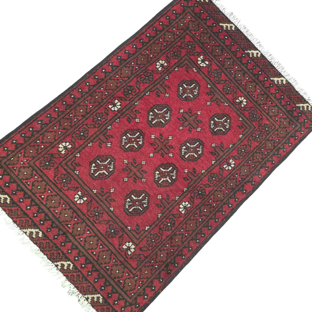 120 x 83 cm Hand-Woven Red Afghan Akche