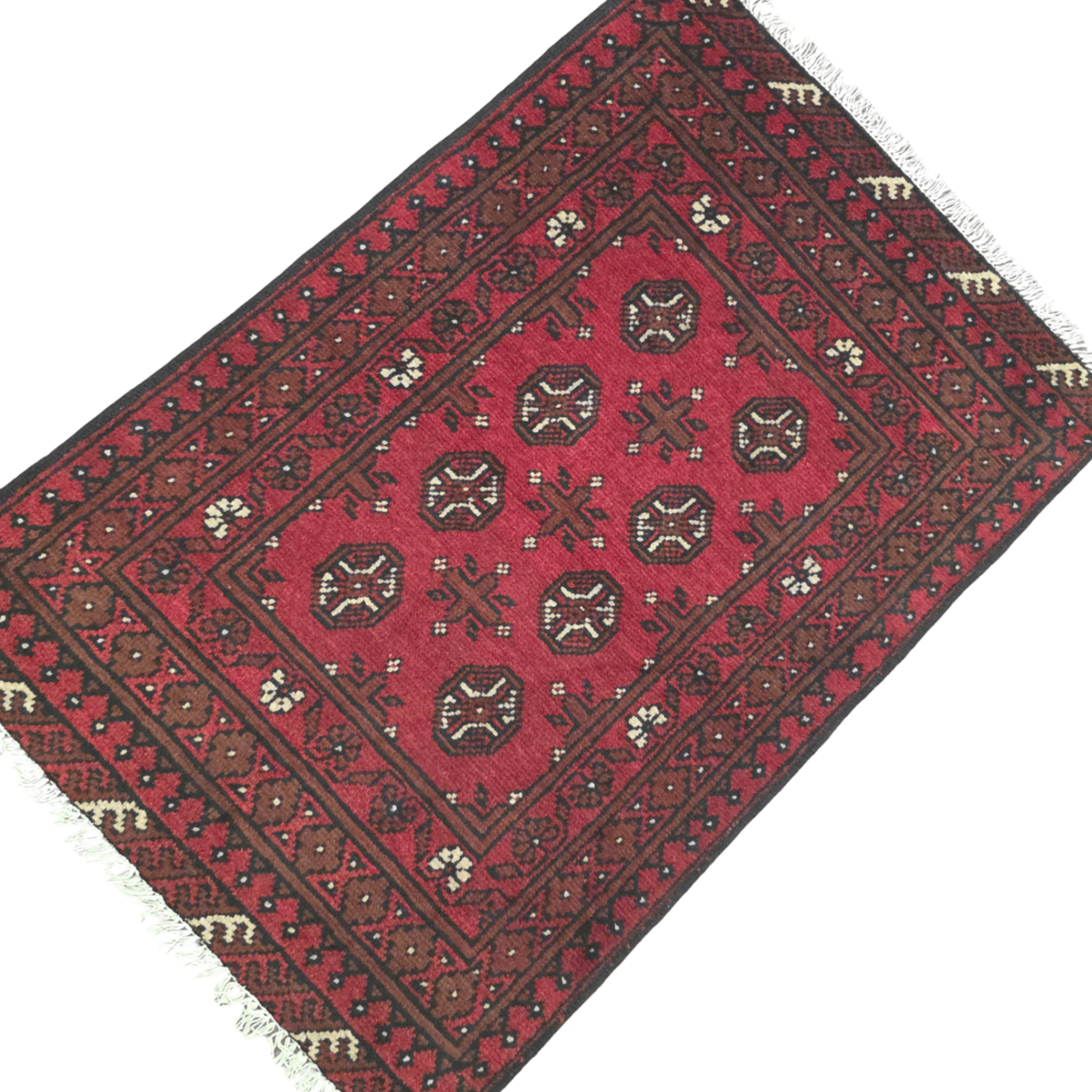 120 x 83 cm Hand-Woven Red Afghan Akche