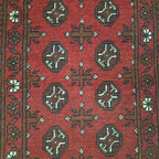 120 x 83 cm Hand-Woven Red Afghan Akche