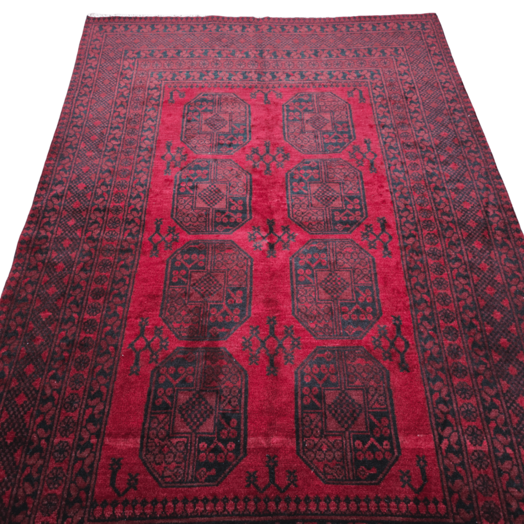 247 x 159 cm Hand-Woven Afghan Akche Rug
