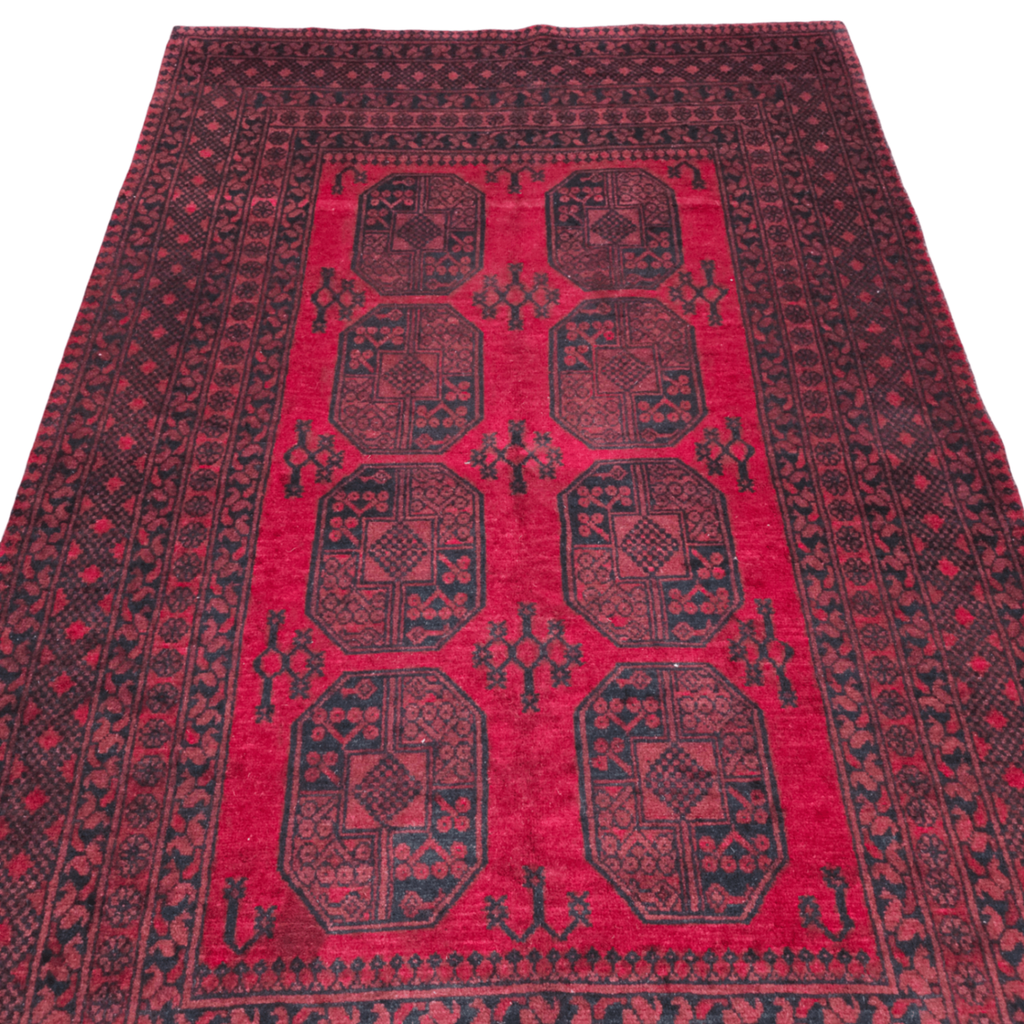 247 x 159 cm Hand-Woven Afghan Akche Rug