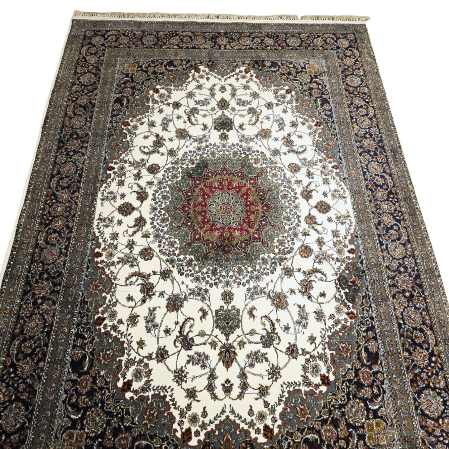 300 x 200 cm Persian Moss Kashan Rug, Floral Medallion