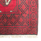 95 x 55 cm Hand-Knotted Red Bokhara Afghan Akche