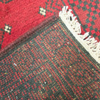 95 x 55 cm Hand-Knotted Red Bokhara Afghan Akche