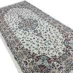 200 x 100 cm Ivory & Beige Flower Medallion Area Rug