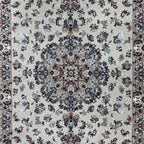 200 x 100 cm Ivory & Beige Flower Medallion Area Rug
