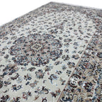 200 x 100 cm Ivory & Beige Flower Medallion Area Rug