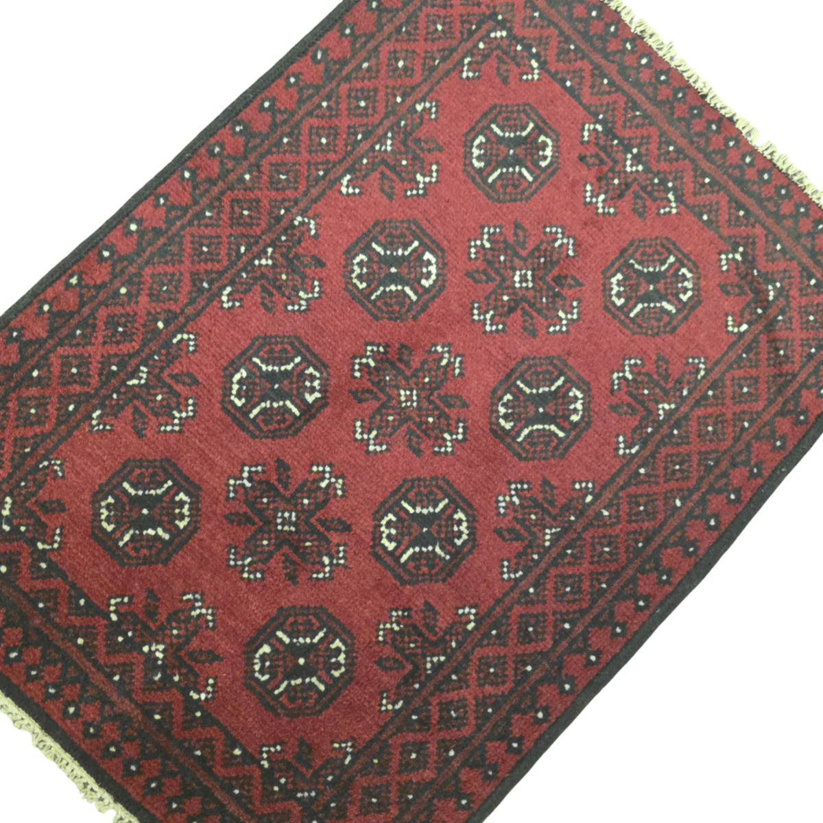 120 x 75 cm Hand-Woven Red Afghan Akche