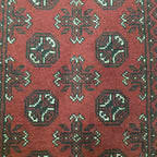 120 x 75 cm Hand-Woven Red Afghan Akche