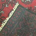 120 x 75 cm Hand-Woven Red Afghan Akche