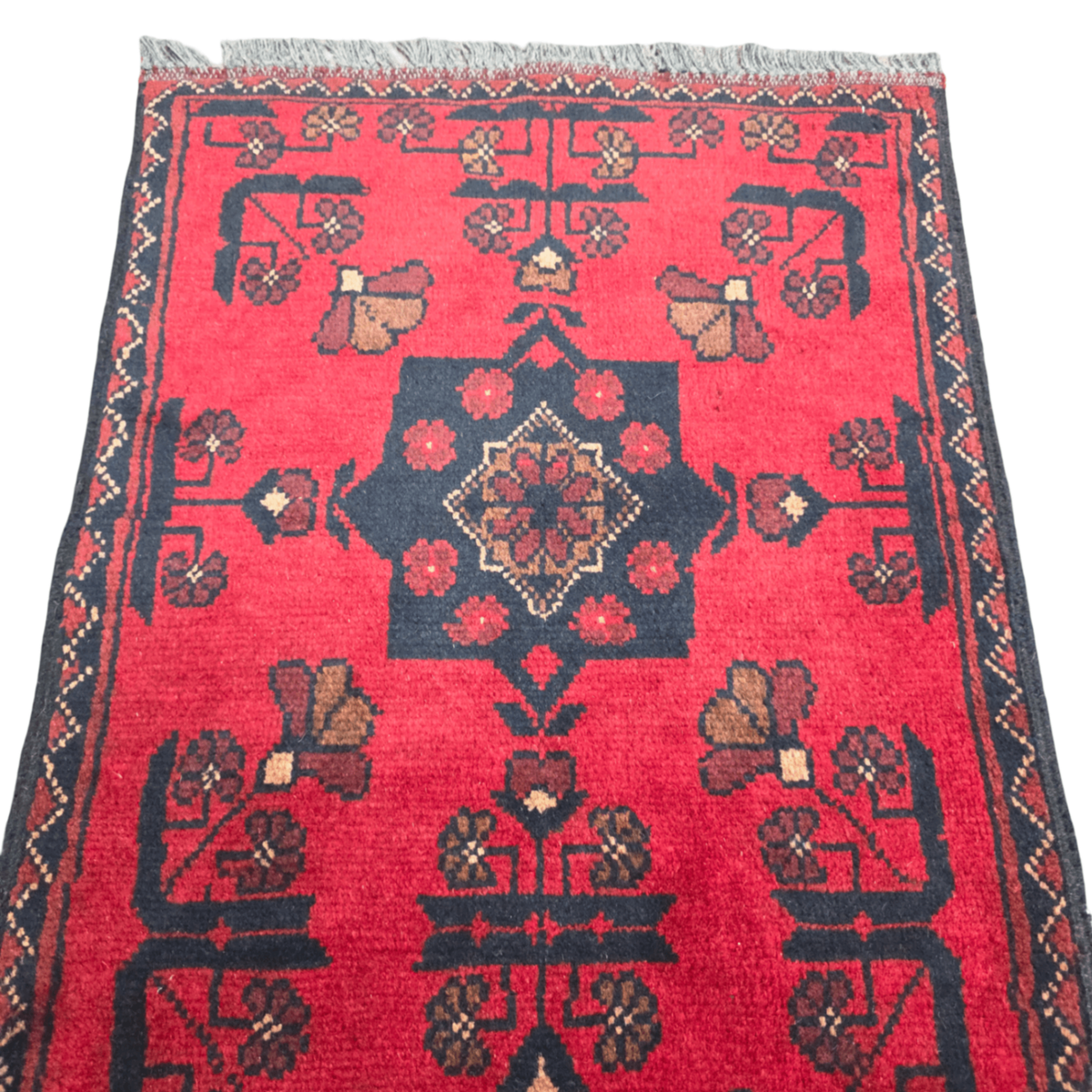 150 x 50 cm Hand-Knotted Afghan Turkmen Wool Rug