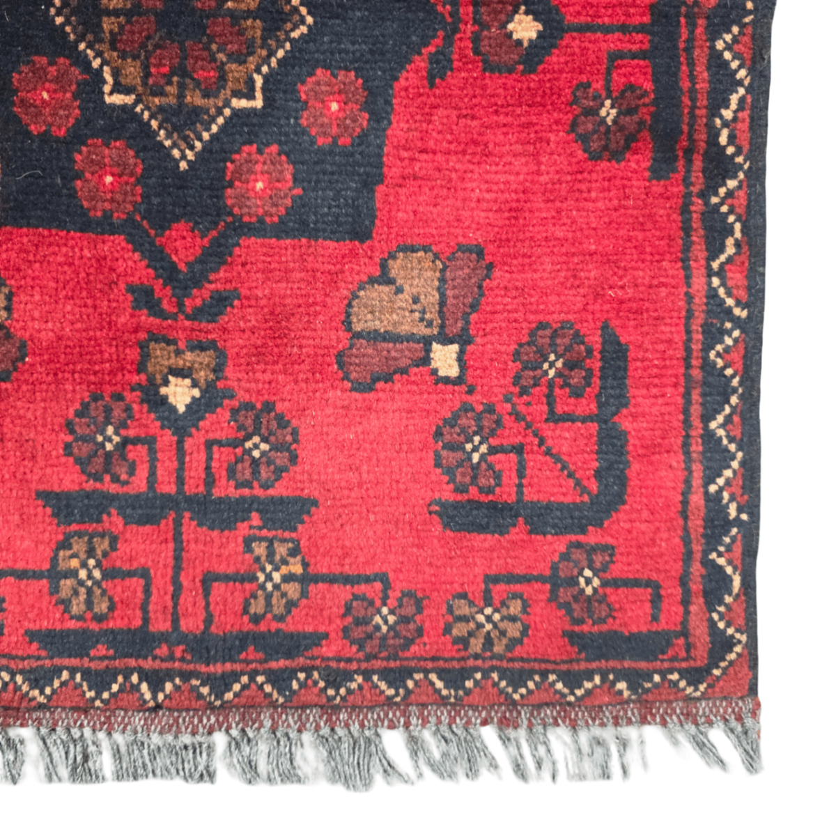 150 x 50 cm Hand-Knotted Afghan Turkmen Wool Rug