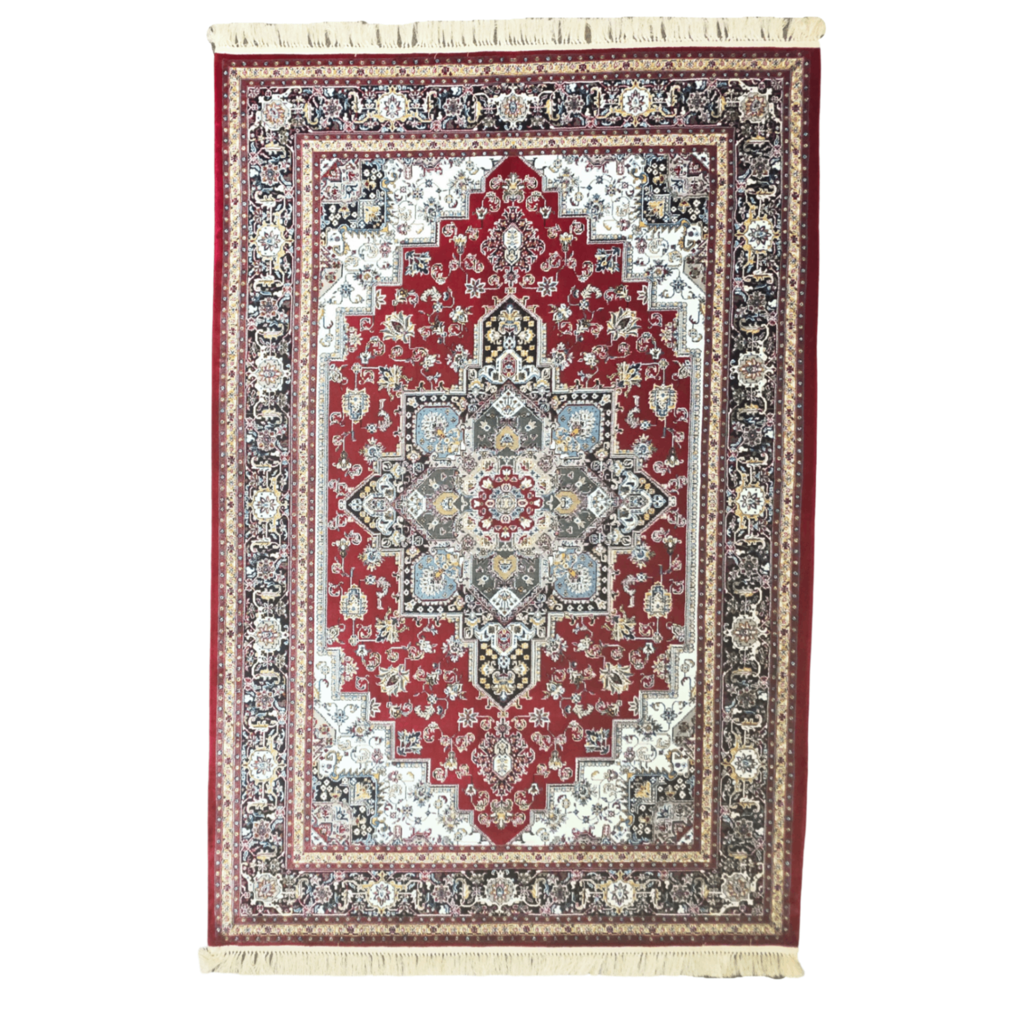 300 x 200 cm Persian Red Kashan Rug, Floral Medallion