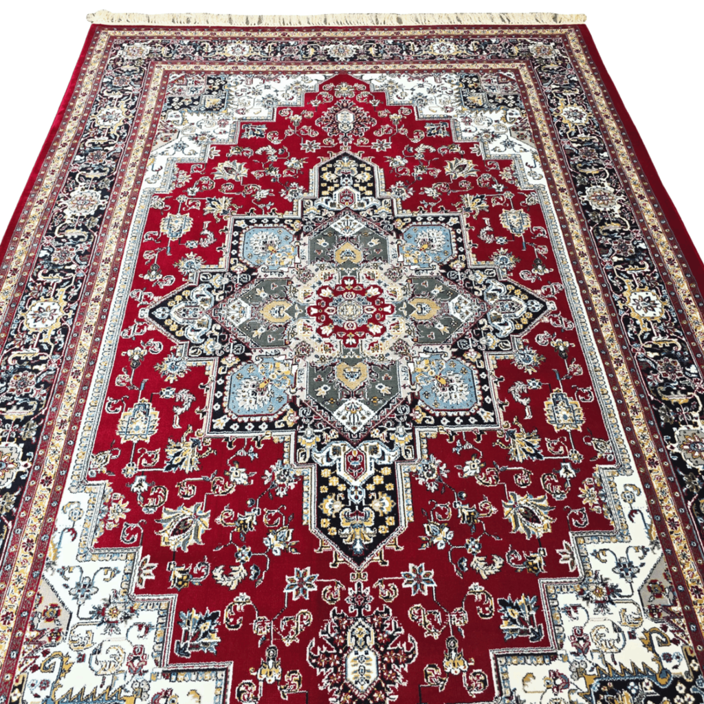 300 x 200 cm Persian Red Kashan Rug, Floral Medallion