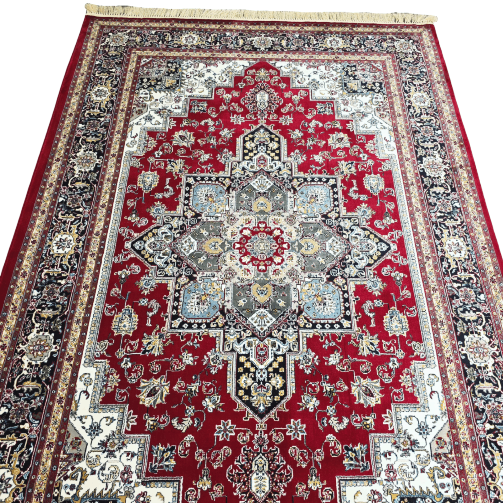 300 x 200 cm Persian Red Kashan Rug, Floral Medallion