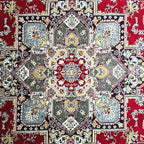 300 x 200 cm Persian Red Kashan Rug, Floral Medallion