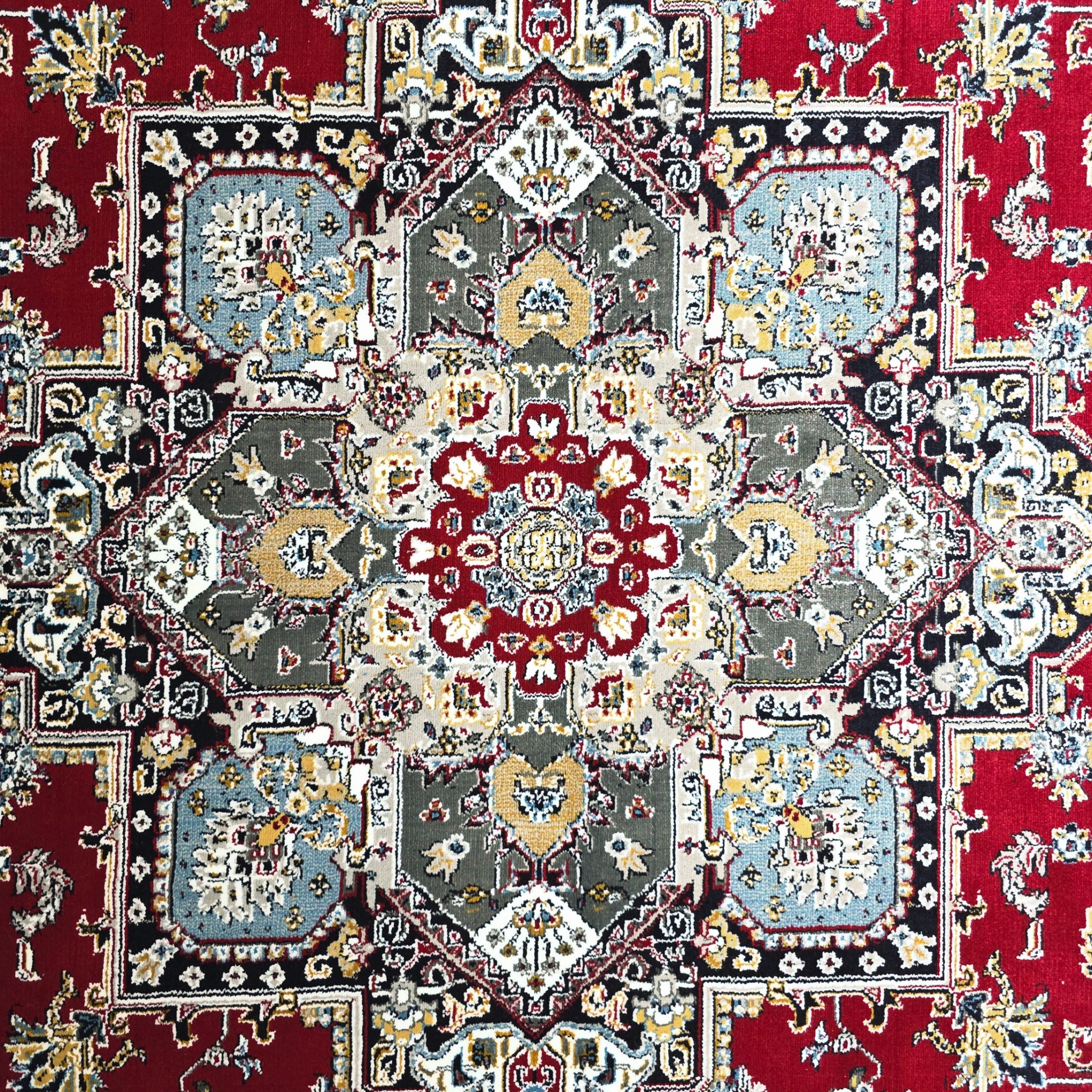 300 x 200 cm Persian Red Kashan Rug, Floral Medallion