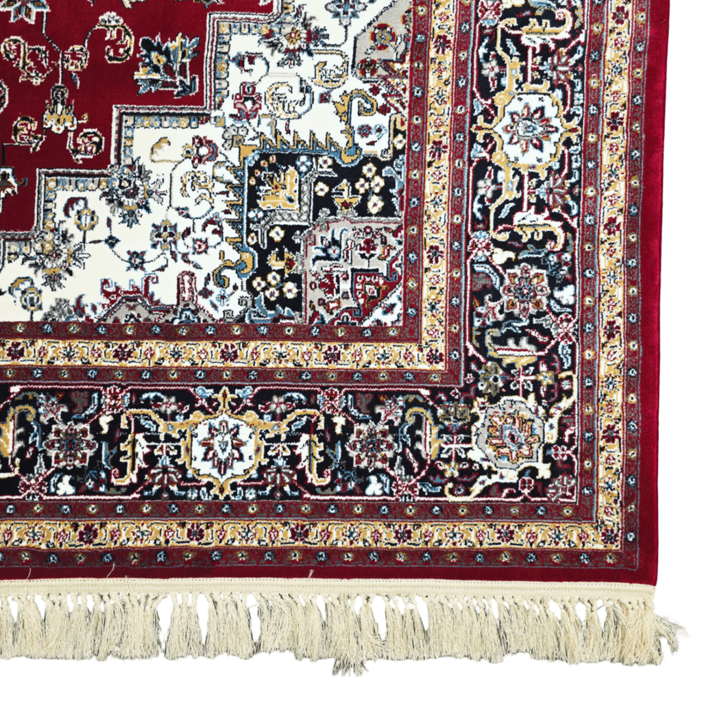 300 x 200 cm Persian Red Kashan Rug, Floral Medallion